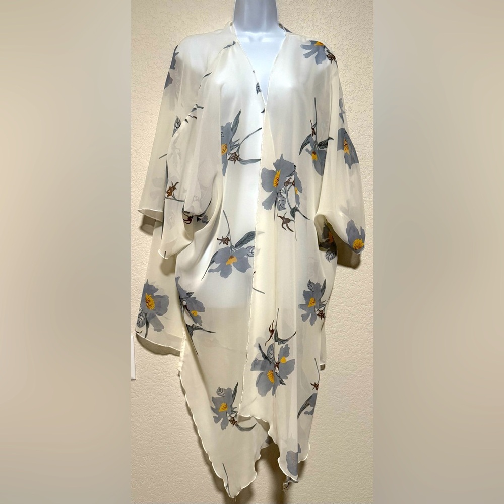 SHEIN Floral Sheer Kimono Coverup Women’s Size L